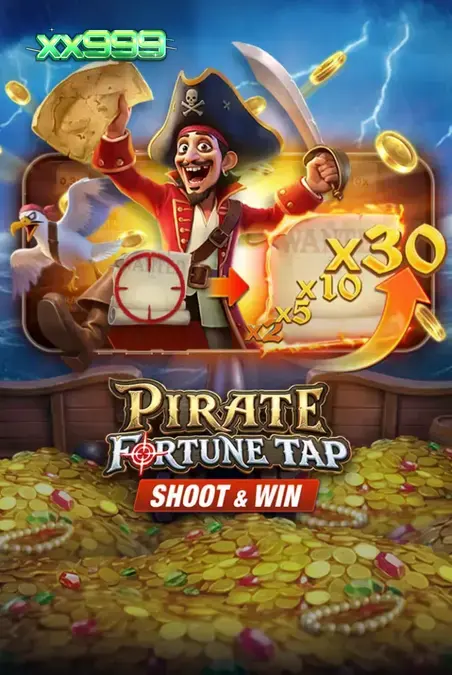 Pirate Fortune Tap game interface showing cannon shooting mechanics